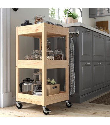 ترولی چوبی ایکیا مدل LOSHULT سایز 38x38x82