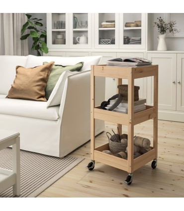 ترولی چوبی ایکیا مدل LOSHULT سایز 38x38x82