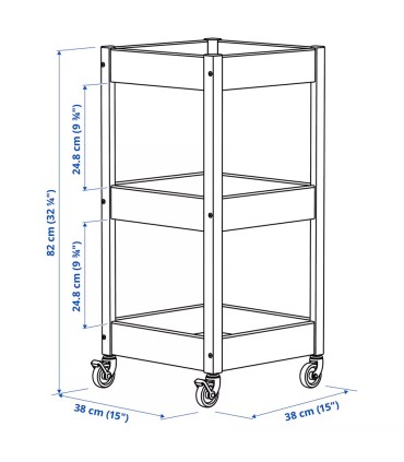 ترولی چوبی ایکیا مدل LOSHULT سایز 38x38x82