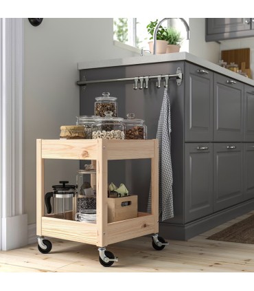 ترولی چوبی ایکیا مدل LOSHULT سایز 38x38x49