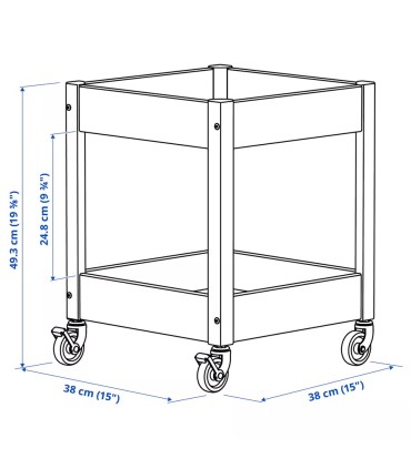 ترولی چوبی ایکیا مدل LOSHULT سایز 38x38x49