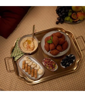 سینی طلایی ایکیا مدل GOKVÄLLÅ سایز 56x37 سانتی متر